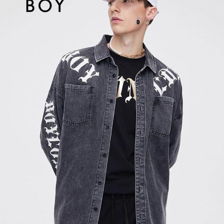 2020新款潮牌BOY 哥特体英文 背部老鹰印花牛仔衬衫外套男女同款|ruв категории спортивный костюм/досуг одежды, спортивный пиджак/пальто - от Buy2taobao.com для оказания профессиональной услуги покупки агента Taobao