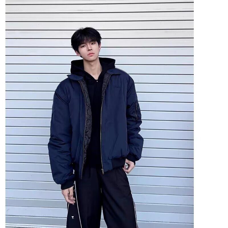 美式vibe飞行加棉棒球服男冬季