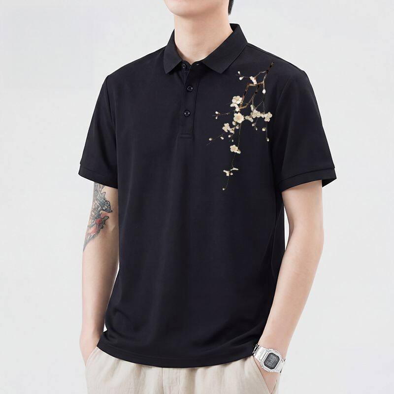 短袖T恤男polo衫男款2026夏季潮牌百搭痞帅高级感翻领半袖体恤男