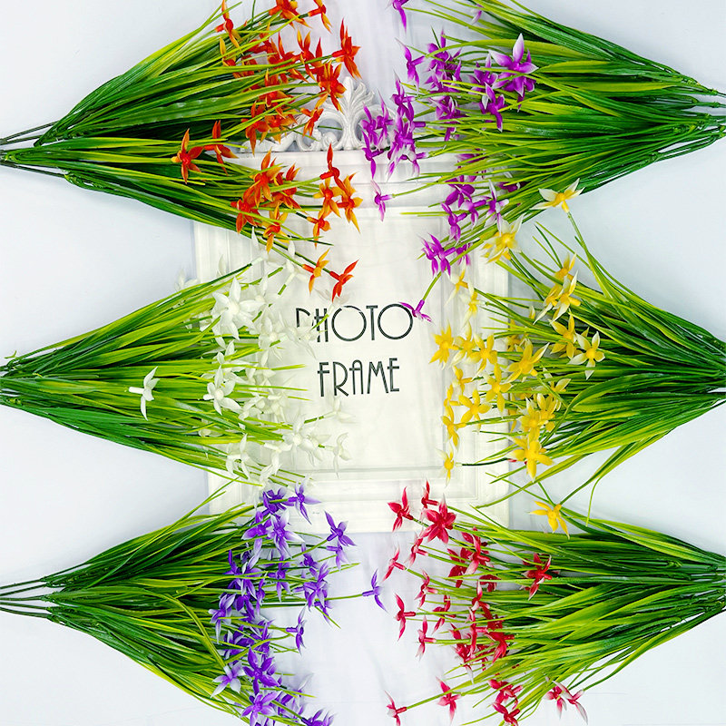 单支仿真花水草塑料花草星星花假花装饰满天星卧室摆件摆设假简约