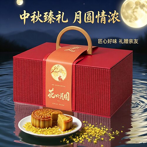 中秋送礼月饼礼盒皮质手提袋高档伴手礼酒店公司集采月饼包装空盒