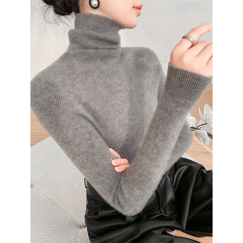 高领冬季厚款羊毛内搭针织打底衫女2025新款气质百搭堆堆领毛衣,女装/女士精品,毛针织衫,淘宝优惠券,粉丝福利购,淘宝优惠卷