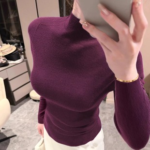 中领修身 女羊毛针织衫 气质通勤毛衣 半高领内搭打底衫 韩系秋冬新款