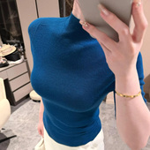 针织中袖 2026春秋新品 女紧身薄款 打底衫 气质上衣 亲肤半高领五分袖