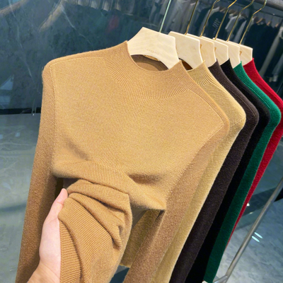 羊毛半高领内搭针织打底衫