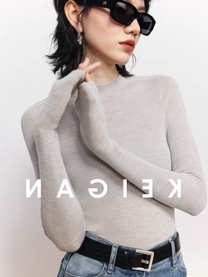 羊毛半高领内搭洋气针织打底衫