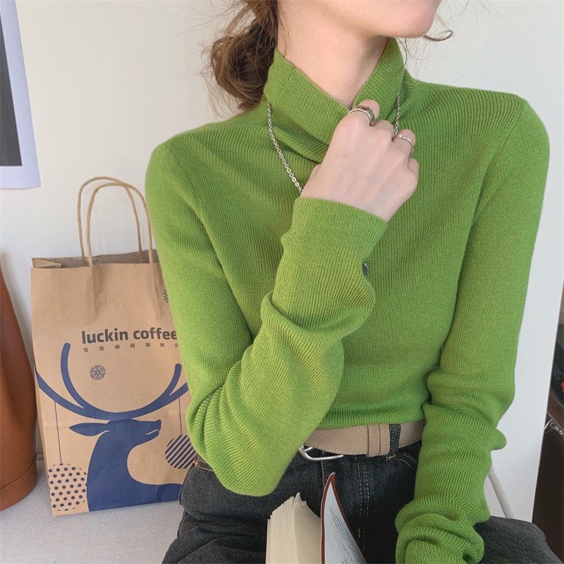 高领打底衫女2025秋冬新款软糯洋气针织衫堆堆领上衣内搭高弹毛衣,女装/女士精品,毛针织衫,淘宝优惠券,粉丝福利购,淘宝优惠卷