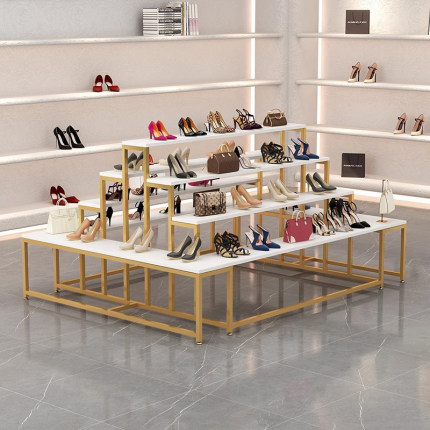 鞋店中岛台展示柜产品陈列柜商场包包展示架花店化妆品超市置物架