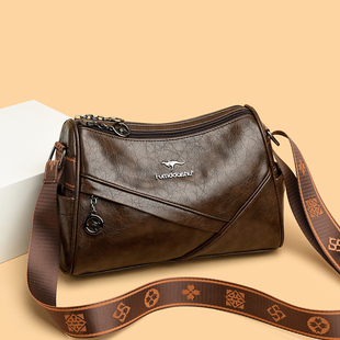 真皮多层女包2025新款枕头包时尚大容量高级感中年妈妈单肩斜挎包