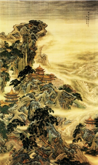 蓬莱仙境图装饰画袁耀山水名人风景国画电子版jpg格式tif图片素材 商务/设计服务 设计素材/源文件 原图主图