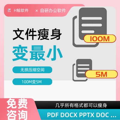 代做帮PDF DOCX PPTX XLSX等文件变小更精简文件太大文件压缩空间