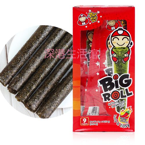 泰国进口食品 老板仔辛辣味香脆海苔27g/盒 即食香脆紫菜卷小零食