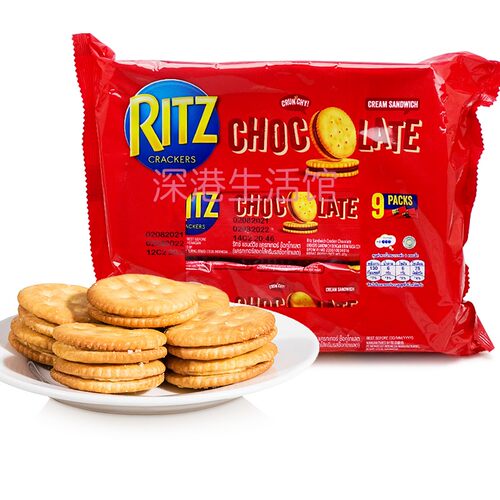 印尼进口RITZ卡夫巧克力味夹心饼干243g 网红休闲零食下午茶点心
