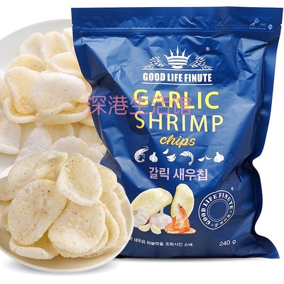 韩国趣莱福蒜味虾片240g巨型超大
