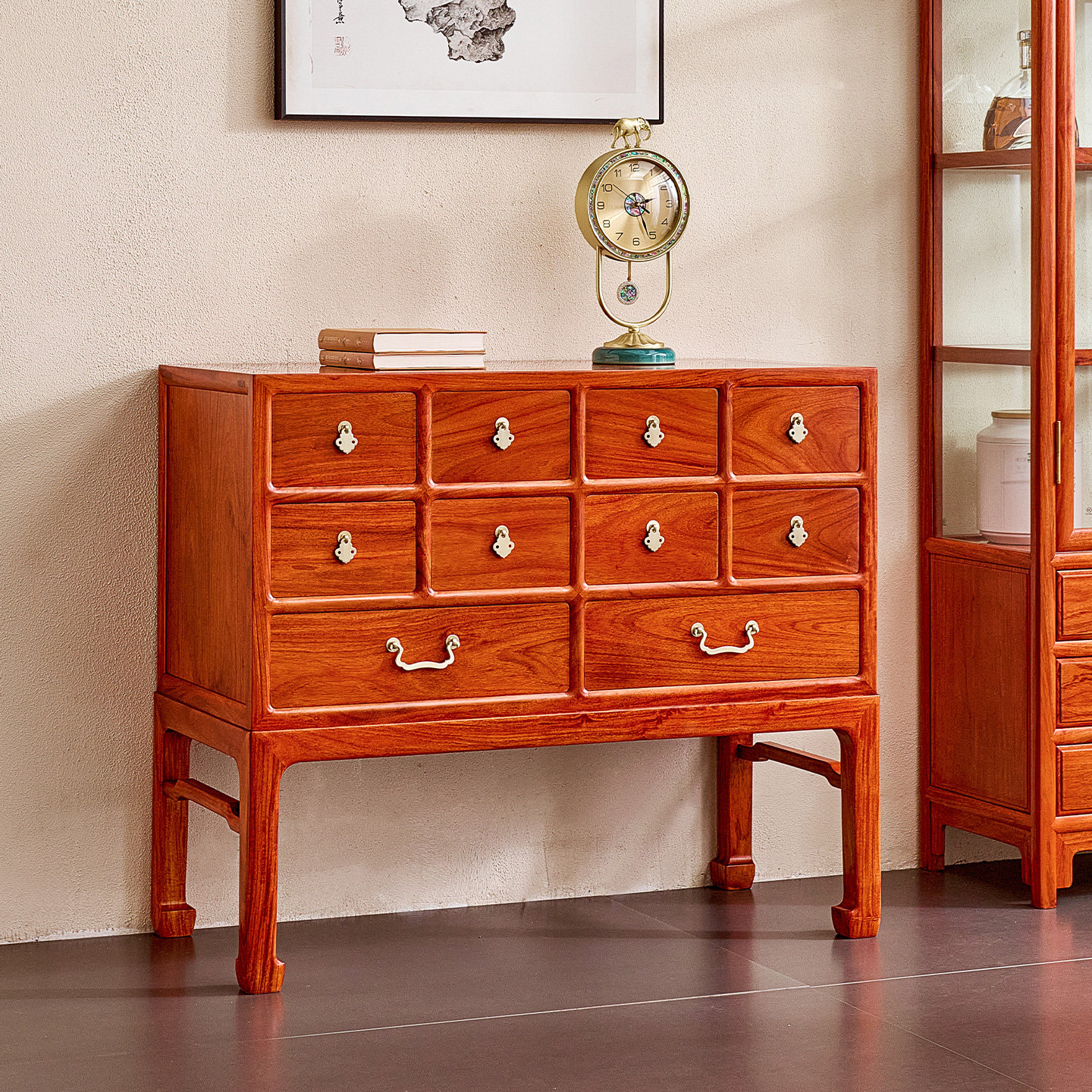 缅甸花梨木十斗柜中式中药柜大果紫檀全实木玄关柜红木多层储物柜,住宅家具,斗柜,淘宝优惠券,粉丝福利购,淘宝优惠卷