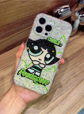 适用iPhone14Promax镶钻手机壳苹果13Promax硅胶防摔15全包卡通12Pro可爱个性11奢华水钻14满钻硅胶15Pro女款