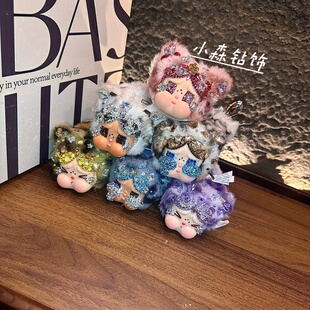 哭娃豹豹猫独diy材料包华子钻哭娃材料包手机壳挂件粉豹哭娃接娃