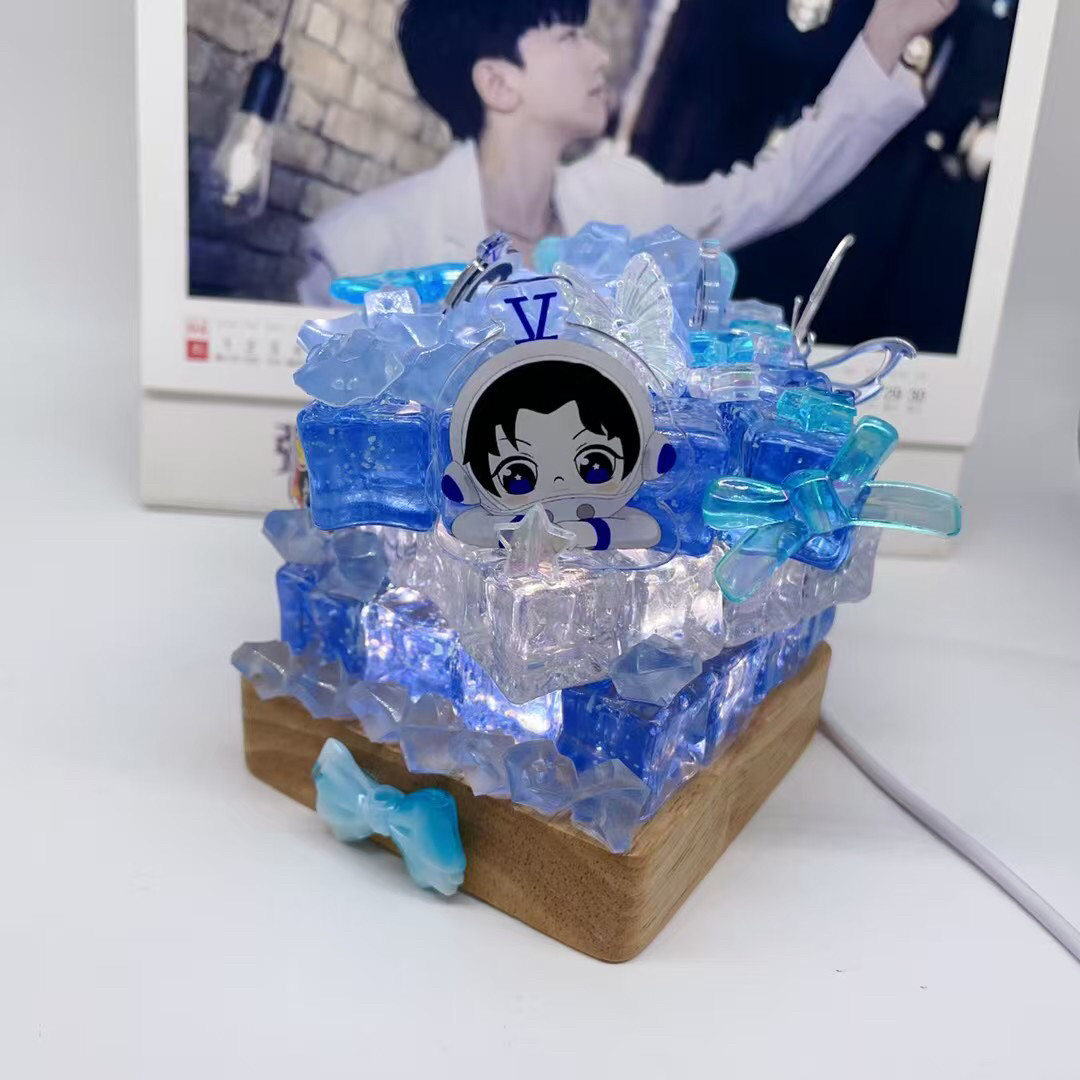 张杰周边DIY重工冰块三色小夜灯夜光送朋友闺蜜生日礼物