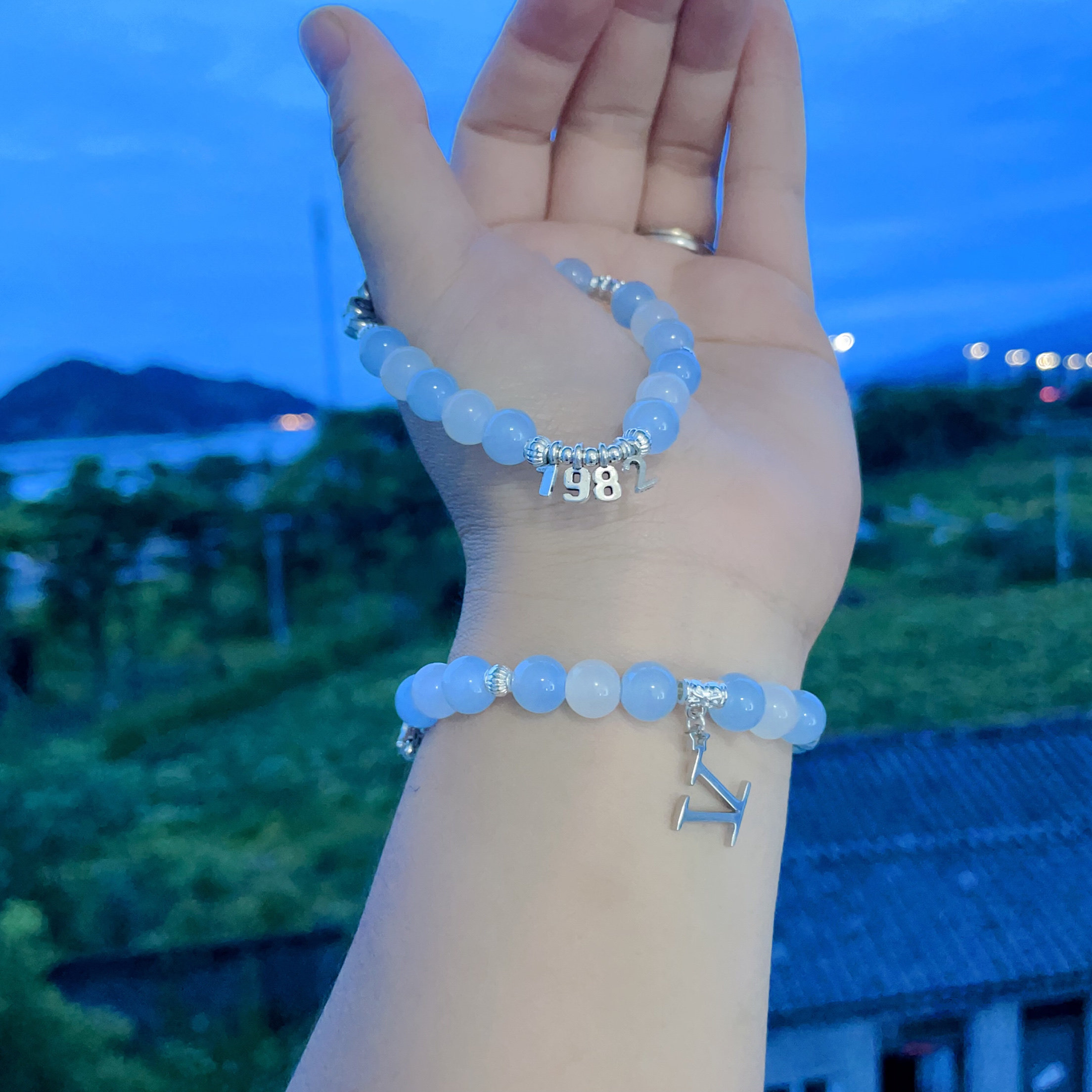 张杰演唱会超温柔奶蓝天然切面海蓝宝蓝水晶原创仙气小清新手链女
