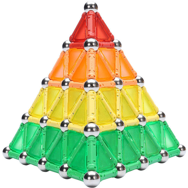 新款磁力棒玩具益智拼装磁性积木男吸铁磁棒女孩教学几何构型亮片