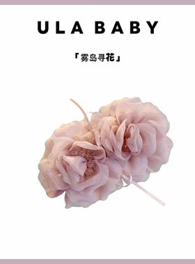 【喜儿ula】3-1-15「雾岛寻花」气质温柔亮纱花朵时尚百搭香蕉夹