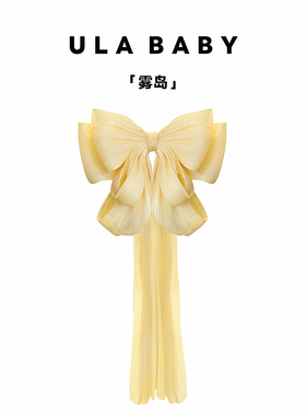 爱丽丝发夹女头饰丝带公主韩版长款后脑勺大蝴蝶结飘带一字弹簧夹