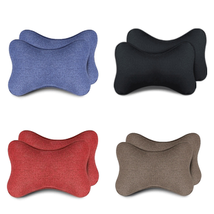 汽车头枕护颈枕 车用布艺四季通用车载头枕汽车内饰用品一对头枕
