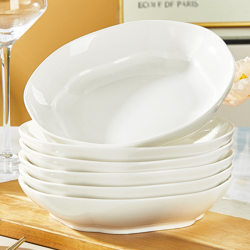 陶瓷纯白盘子家用2026新款釉下彩餐具套装加厚防烫炒菜盘深汤盘碟,餐饮具,盘,淘宝优惠券,粉丝福利购,淘宝优惠卷