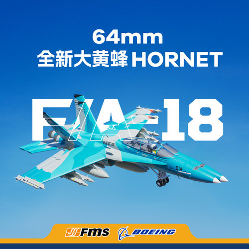 FMS新款64mm大黄蜂F18涵道航模电动遥控飞机战斗机模型带航灯反推