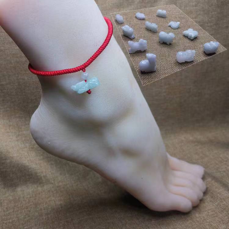 包邮红绳脚链本命年十二生肖吊坠脚链