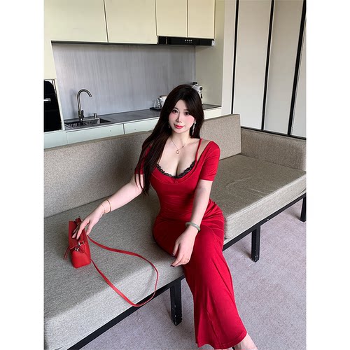 微胖显瘦‘’纯欲长裙‘’包臀裙