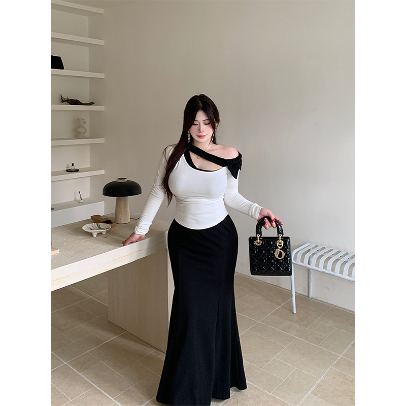 Bbabes【黑色情素】纯欲风鱼尾包臀裙高腰辣妹长裙微胖收腰半身裙,女装/女士精品,半身裙,淘宝优惠券,粉丝福利购,淘宝优惠卷