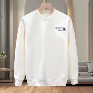 重磅春秋男士圆领卫衣潮牌简约字母宽松百搭无帽加绒外套