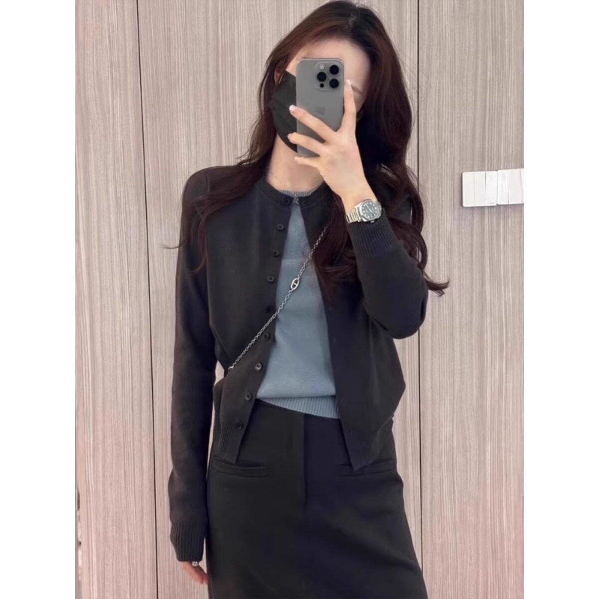 假两件针织衫毛衣女早秋季穿搭内搭打底正肩开衫外套老钱风上衣