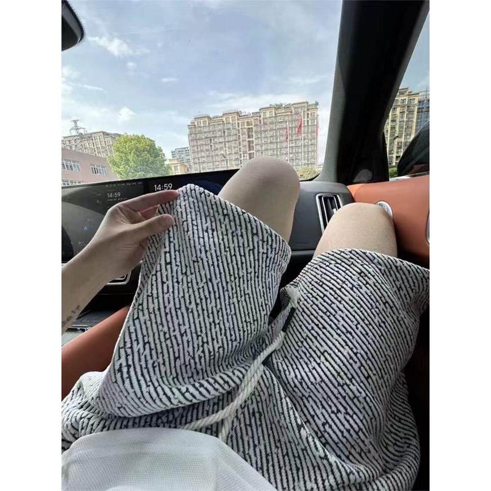 悟空有货简约纯色编织抽绳运动短裤男女潮牌街头宽松阔腿五分卫裤