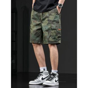 夏季 2026新款 宽松速干五分裤 迷彩工装 运动休闲中裤 男士 子男款 短裤