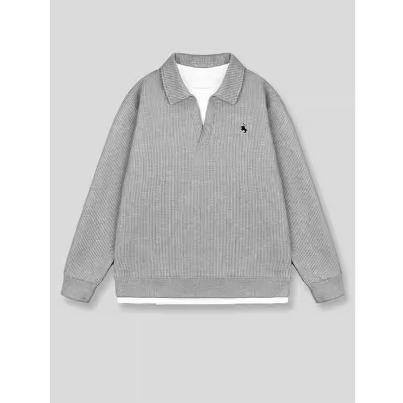 T596 黑色/灰色/绿色 原版质量华夫格250克 M-3XL P25