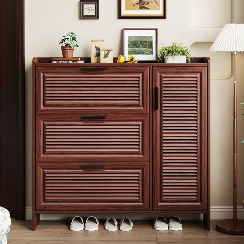 全铝合金超薄鞋柜家用门口新中式极窄翻斗式大容量玄关柜防水防晒