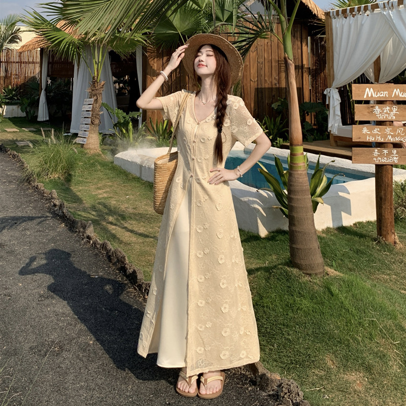 月朵依大码女装新中式连衣裙套装图片