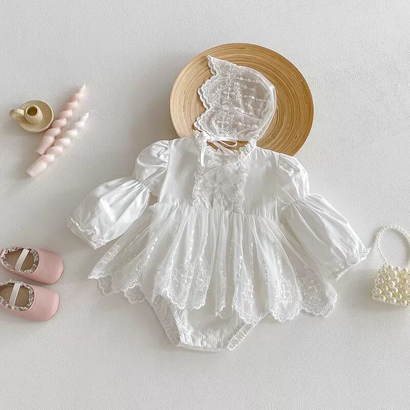 小月龄婴儿包屁衣服女宝宝春秋季满月百天连体衣洋气外出服哈衣裙