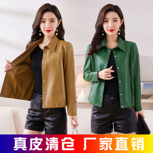皮外套潮 皮夹克矮个子百搭修身 真皮皮衣女短款 绵羊皮2023春秋新款