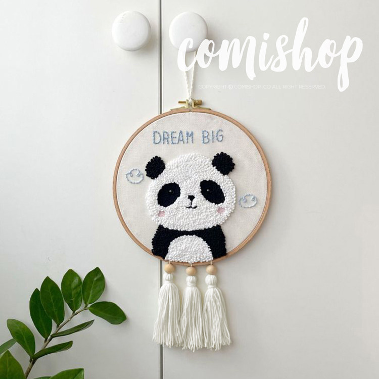 北欧同步发售儿童房立体熊猫挂饰