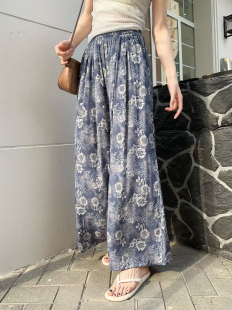 新款 裙裤 棉绸阔腿裤 人造棉直筒裤 薄 女宽松显瘦百搭高腰山本裤 夏季