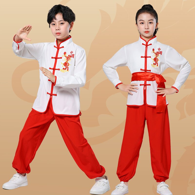 男女同款中国风练功武术演出打鼓