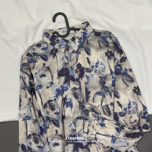 STRAPPING老式植物印象花卉长袖花衬衫港风复古日系男女痞帅春秋