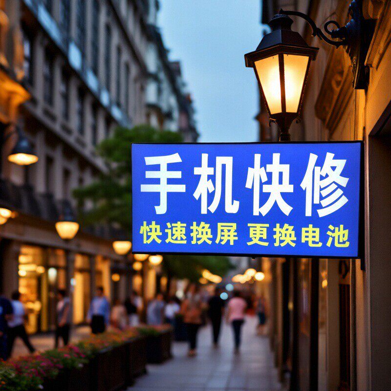 LED双面软膜挂墙手机维修灯箱