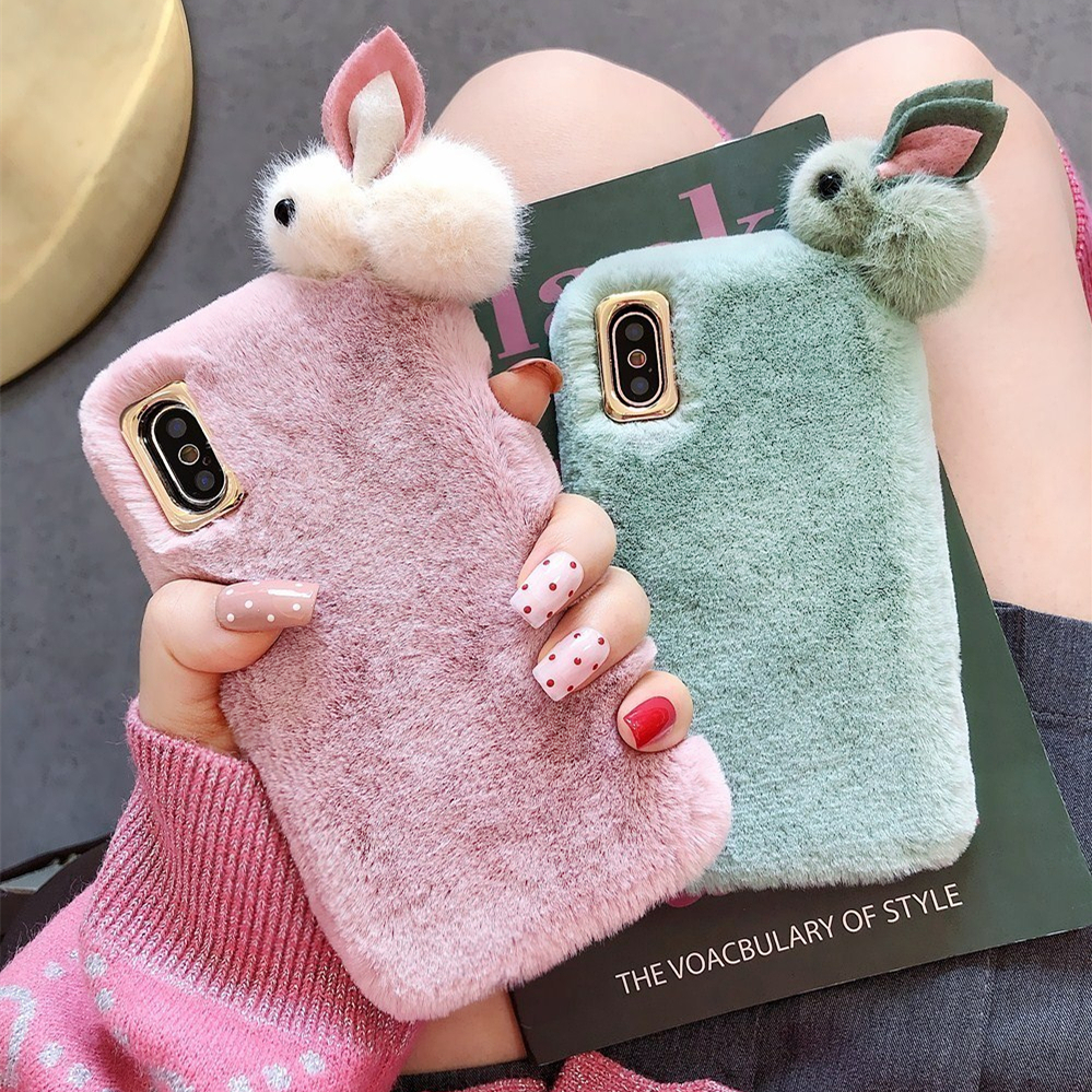 Æ»¹ûxrÊÖ»ú¿ÇiPhone6/7/8plus¹è½ºÌ×ëÈÞÁ¢ÌåÍÃ×ÓxsmaxÅ®Íøºì¿É°®