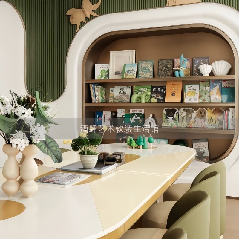 简约样板间儿童房儿童阅读区书籍装饰品儿童书售楼处搭配组合摆件