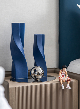 现代极简艺术样板间床头柜组合摆件售楼处民宿客厅餐桌装饰品摆设