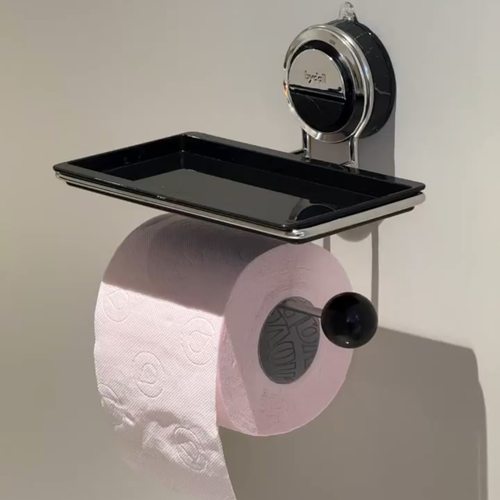 壁挂式卷纸架厨房吸盘纸巾架卫生间免打孔纸巾手机置物架厕纸